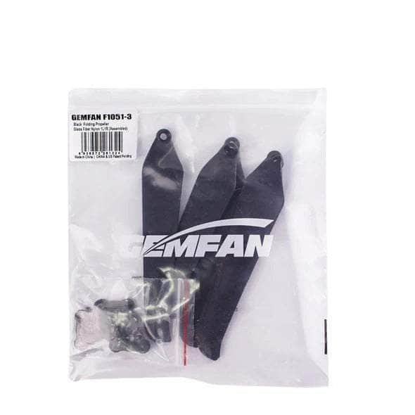 Gemfan F1051 Folding 3-Blade Propeller (Set of 2) - Black